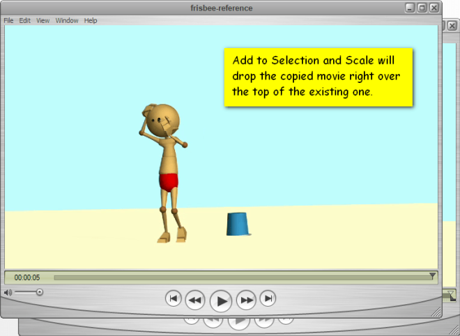 QuickTime Pro screenshot showing one video pasted over the top of the original